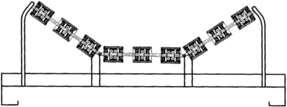 輸送機(jī)專(zhuān)用托輥組整體圖